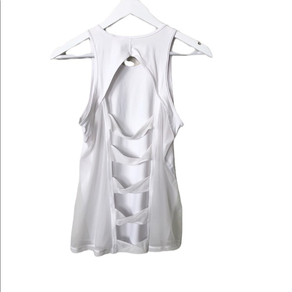 VICTORIA SPORT Twisted Mash Back Workout Tank Top Sleeveless White Sz XS - Picture 11 of 14